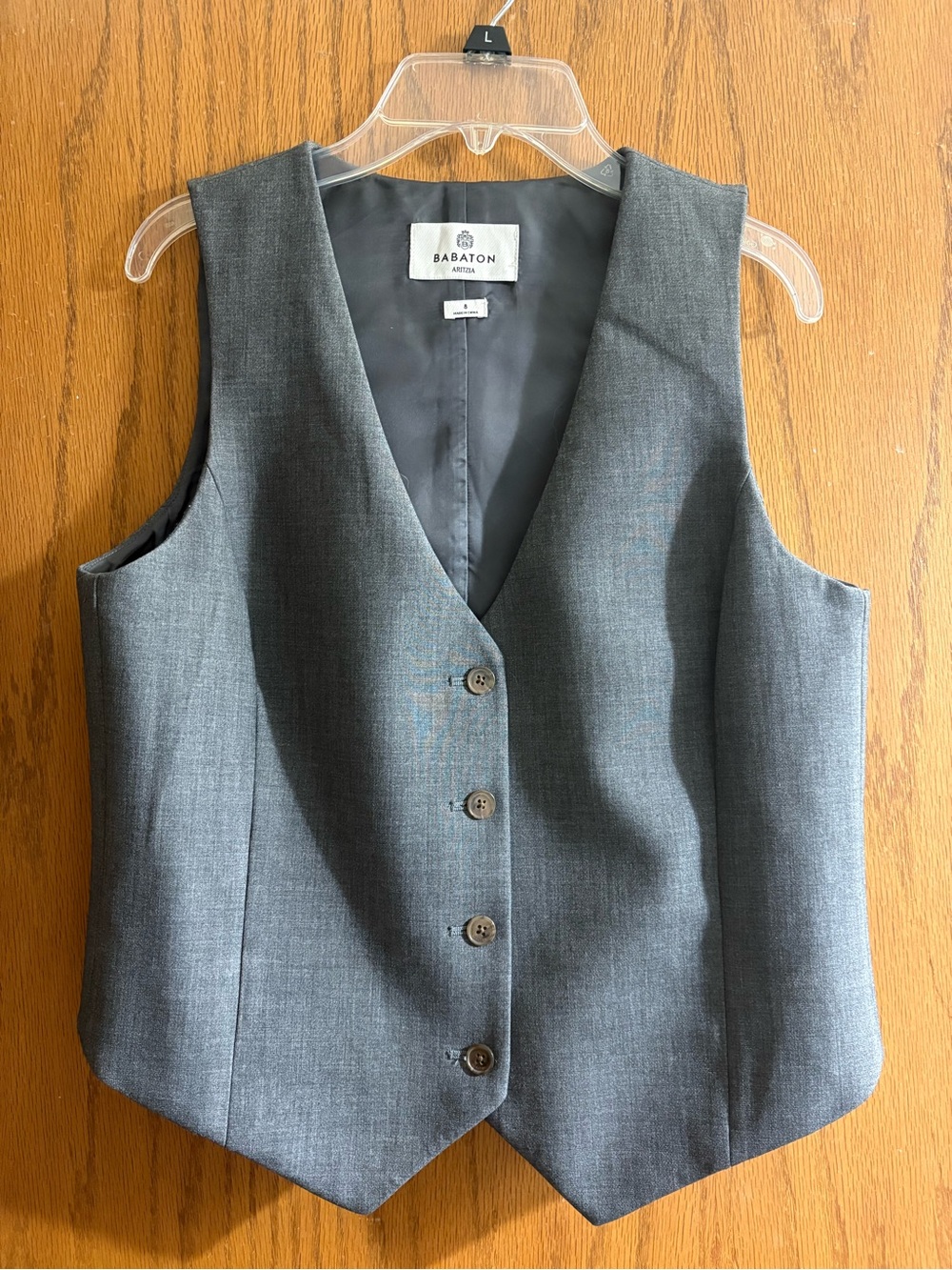 Babaton Charcoal Tailored Vest (Aritzia)